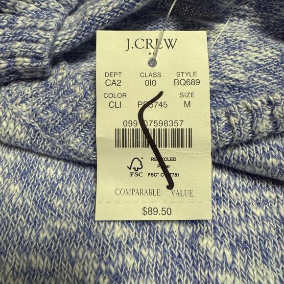 J.Crew Factory Crewneck Beach Sweater Blue Marled Size M NWT - Picture 6 of 6